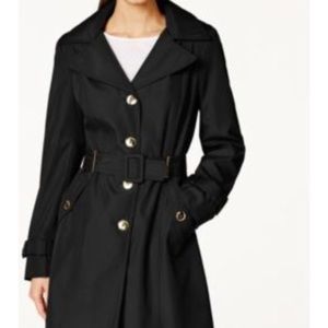 Calvin Klein Classic Black Trench Coat in size S